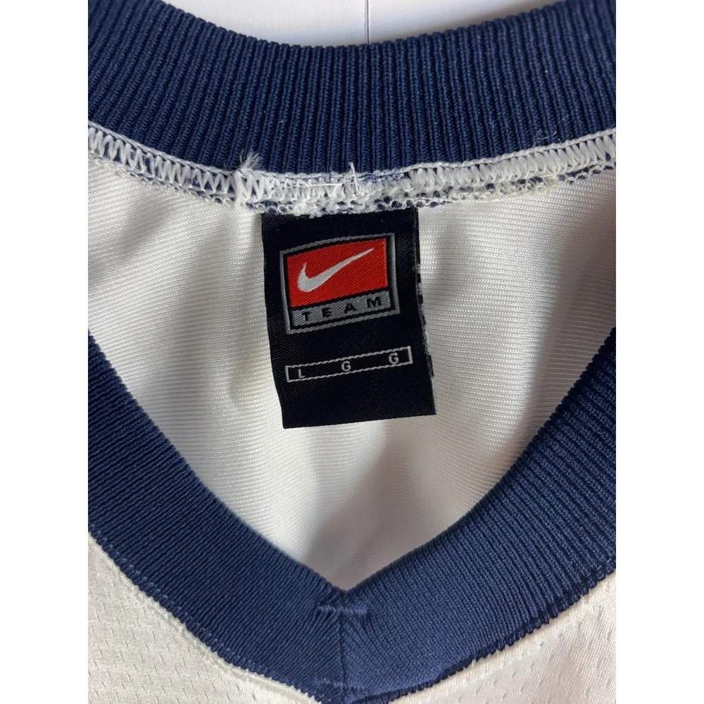 Nike Team Yale Bulldogs Football Jersey Mens Large White Navy Blue 64 USA Made